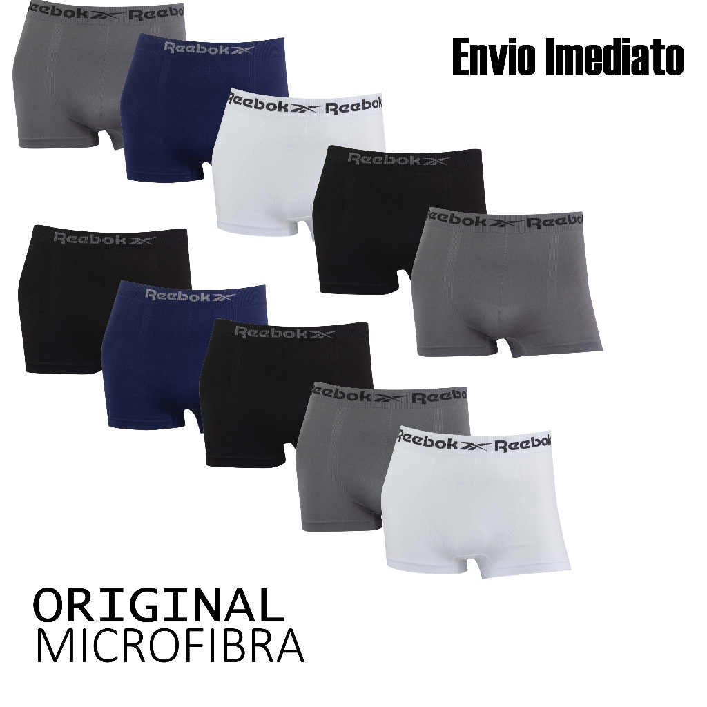 Kit 5 ou 10 cuecas boxer microfibra Original marca Reebok