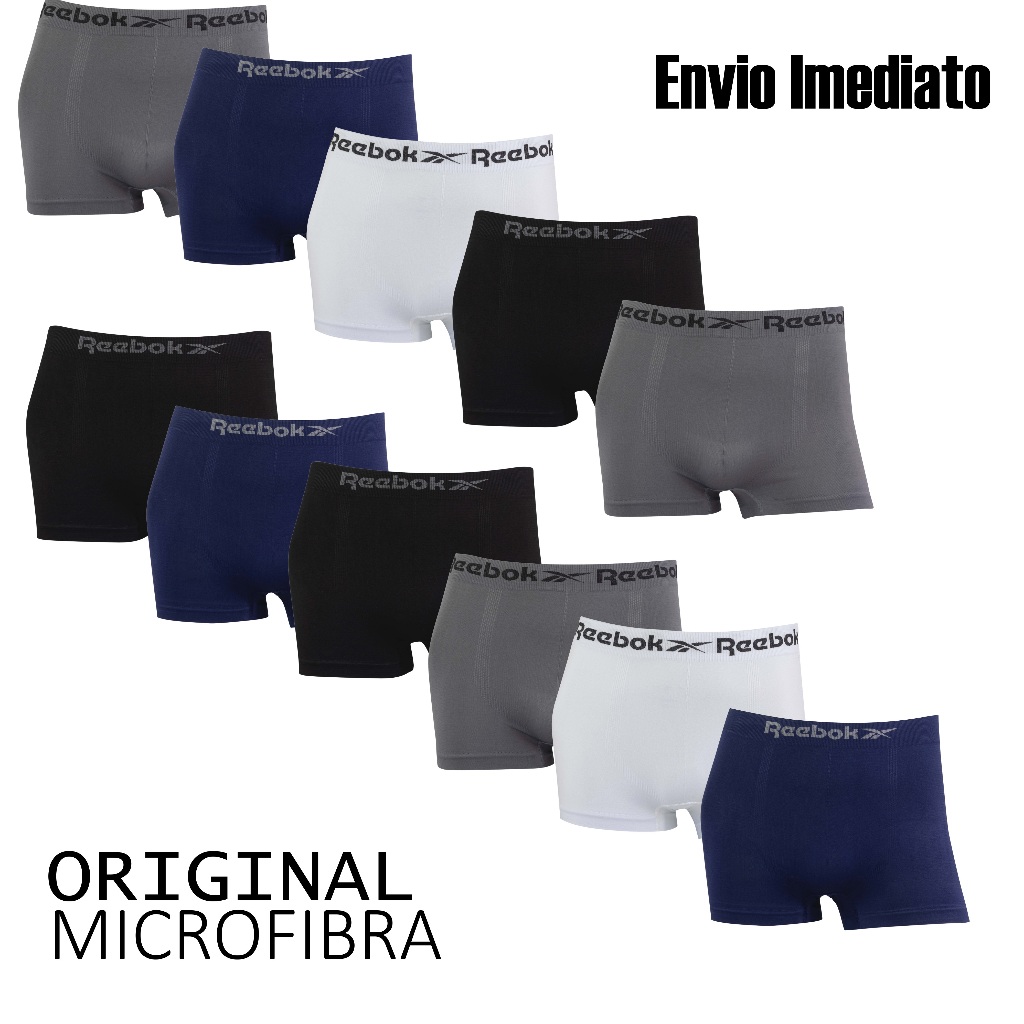 Kit 5 ou 11 cuecas boxer microfibra Original marca Reebok