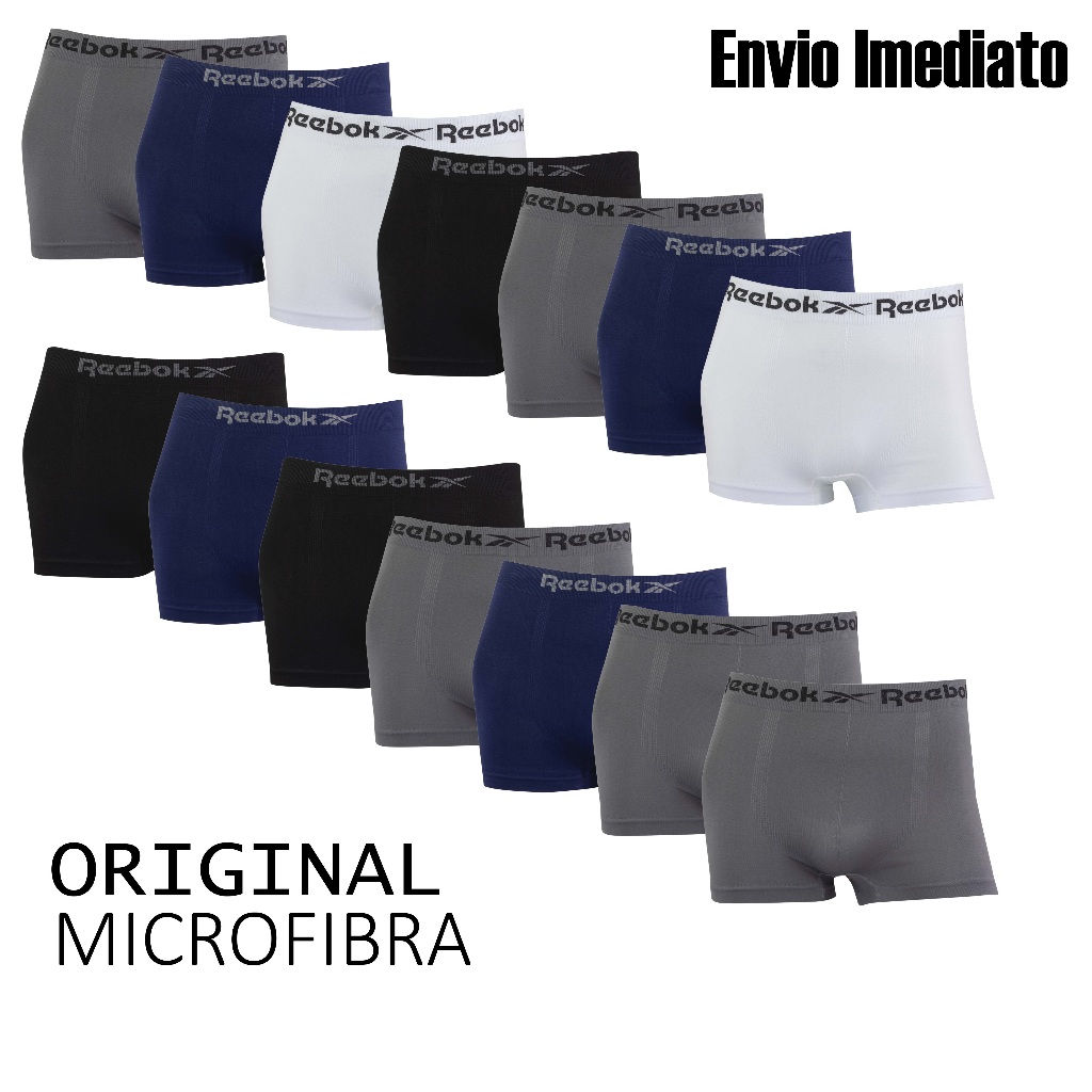 Kit 7 ou 14 cuecas boxer microfibra Original marca Reebok