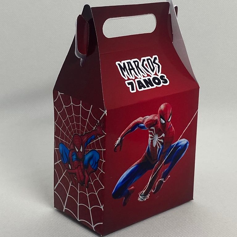 Caixinha Homem Aranha Maletinha Personalizada Nome Idade Lembrancinha Festa Infantil Aniversário