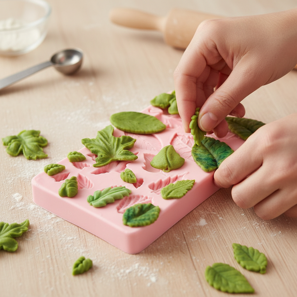 Molde De Silicone Para Biscuit Folha Folhas Jardim Pasta Americana Confeitaria Biscuit em Oferta na Shopee