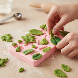 Molde De Silicone Para Biscuit Folha Folhas Jardim Pasta Americana Confeitaria Biscuit em Oferta na Shopee