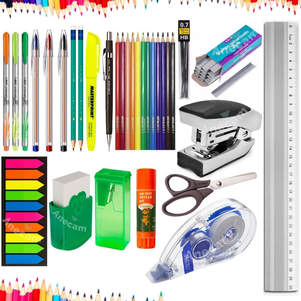 Kit De Material Escolar Completo Ensino Fundamental Ensino Médio Volta as Aulas Todas As I...