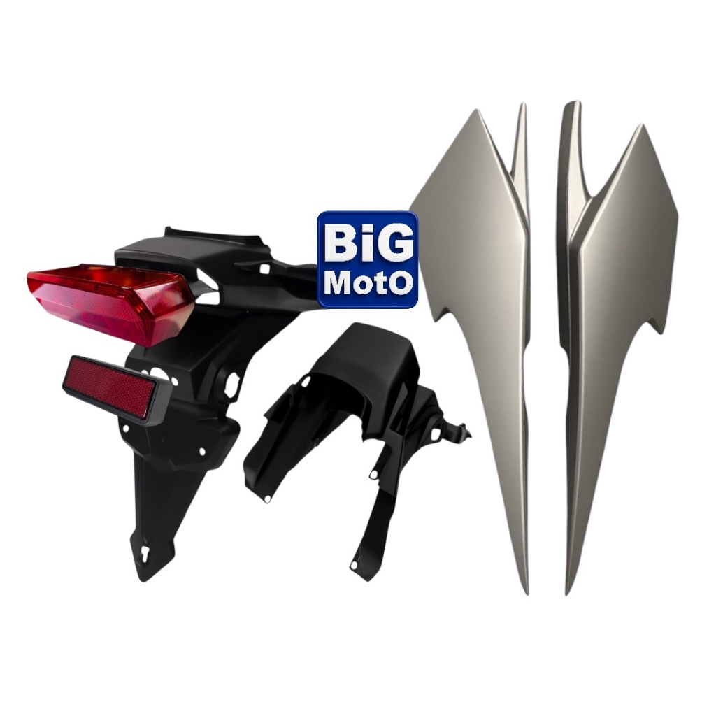 Kit Traseiro CG Fan/Titan 160 2025/2026 Prata Iron Nai- Rabeta + Paralama de placa + Lanterna + Olho de Gato