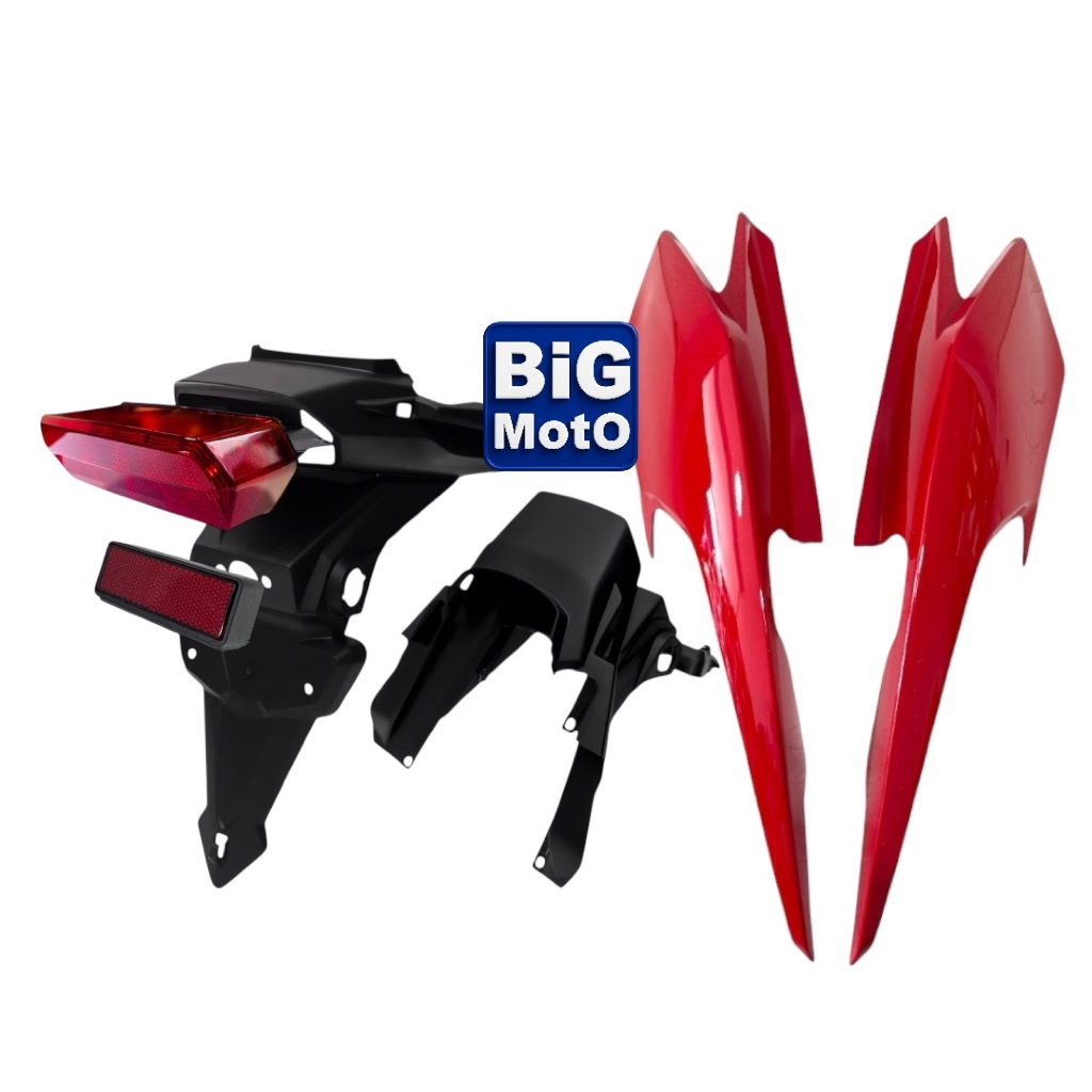 Kit Traseiro CG Fan 160 2025/2026 Vermelho Marrakesh- Rabeta + Paralama de placa + Lanterna + Olho de Gato
