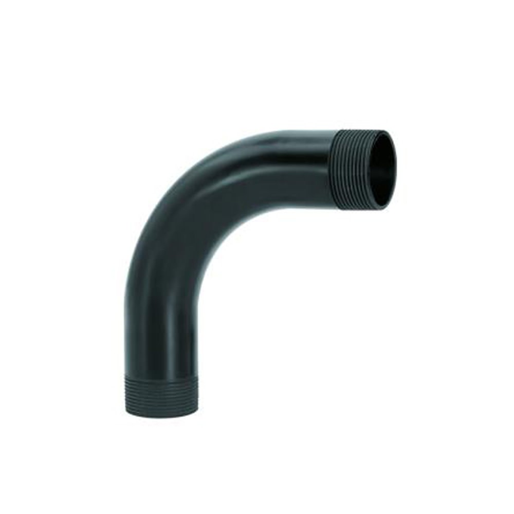 Curva p/ Eletroduto PVC B 3/4" 90° Preta Longa com Rosca 10Pçs