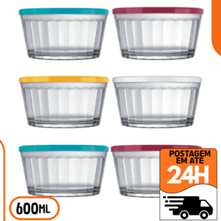 Kit 4 Tigelas de Vidro Nadir 600ml com Tampa – Resistentes, Versáteis e Práticas em Oferta na Shopee