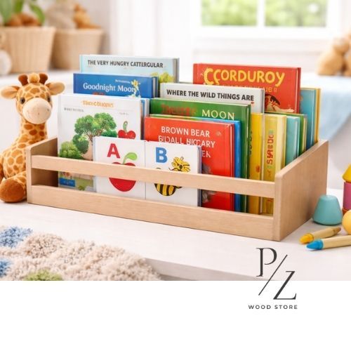 Porta Livro Infantil & Porta Tempero de Parede MDF Cru 50cm X10Ccmx10cm | Prateleira & Revisteiro Organizador