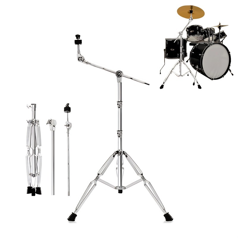 Suporte Prato Bateria Ajustável 70-170cm Cromado Profissional Estante Girafa Resistente base borracha