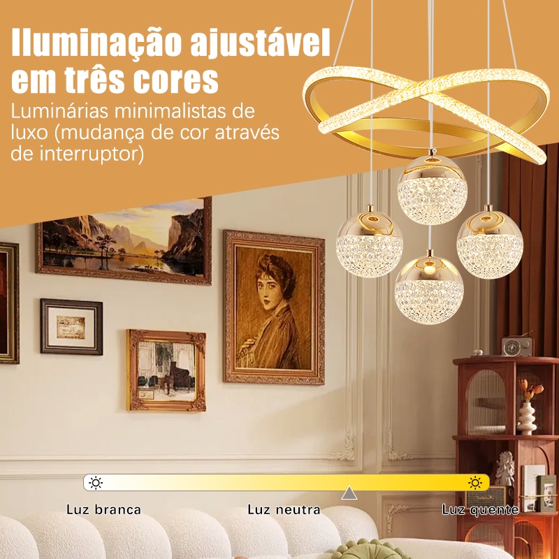 Lustre Sala De Jantar Luz Estilo Simples Cozinha Luz Quarto Moderno Simples Três Cores Em Um