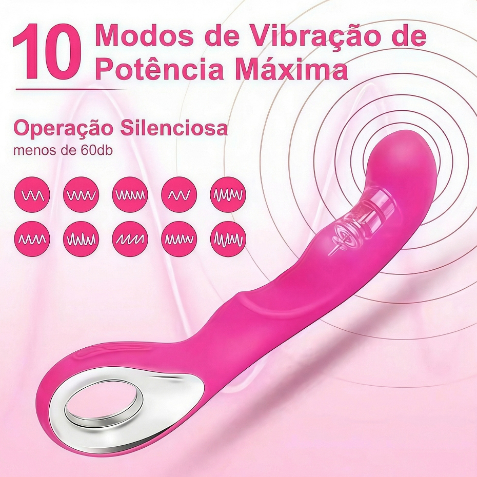 Vibrador Estimulador do Ponto G com 10 Modos de Vibração – Recarregável, Toque Aveludado em Oferta na Shopee