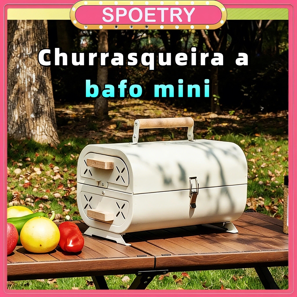 Churrasqueira a bafo mini Portátil Casa Camping churrasqueira ao ar livre grelha para defumar e cozinhar
