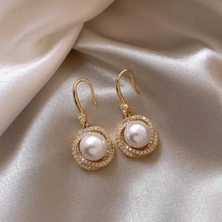 Brinco Perola Zircônia Femininos Banhado Dourado Ouro–Pinos Geométricos Para Uma Aparência Sofisticada em Oferta na Shopee