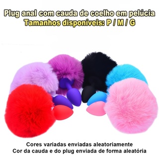 Plug Anal Silicone • Pompom Decorativo • P/M/G Sex Shop em Oferta na Shopee