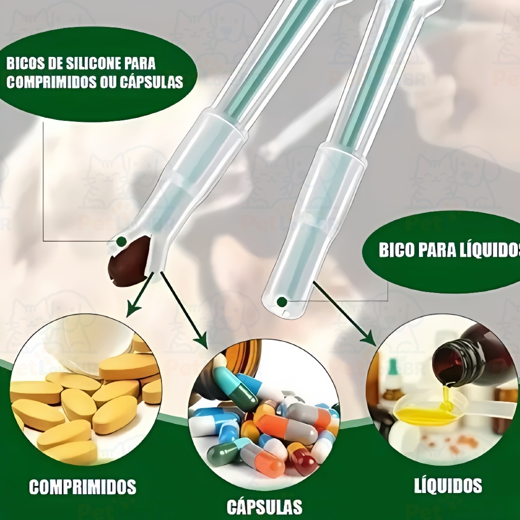 Aplicador De Comprimidos remédios Alimentador Pet Seringa Para Cães e Gatos