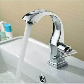 Torneira Banheiro 100% Metal Brilhante Para Cuba Pia Lavatório Sair Água Fria em Oferta na Shopee
