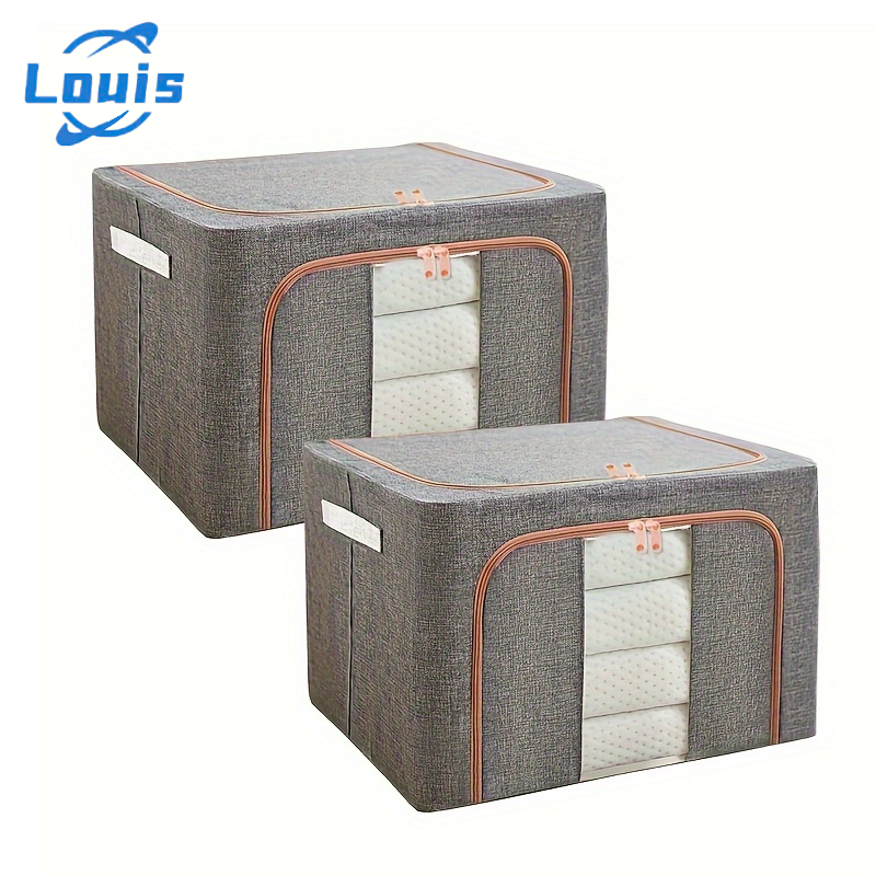Louis 66L Caixa De Armazenamento Dobráveis Organizador De Roupas Cobertas Edredom Brinquedos Pano Com Ziper em Oferta na Shopee