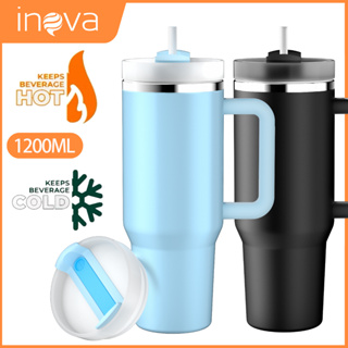 Garrafa Térmica 1200ml Aço Inox 304 - Mantém 24H GELADO/QUENTE! Com Canudo e Tampa Antivazamento.Ideal Academia/Trabalho em Oferta na Shopee