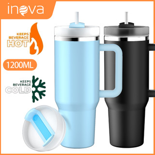 Garrafa Térmica 1200ml Aço Inox 304 - Mantém 24H GELADO/QUENTE! Com Canudo e Tampa Antivazamento.Ideal Academia/Trabalho