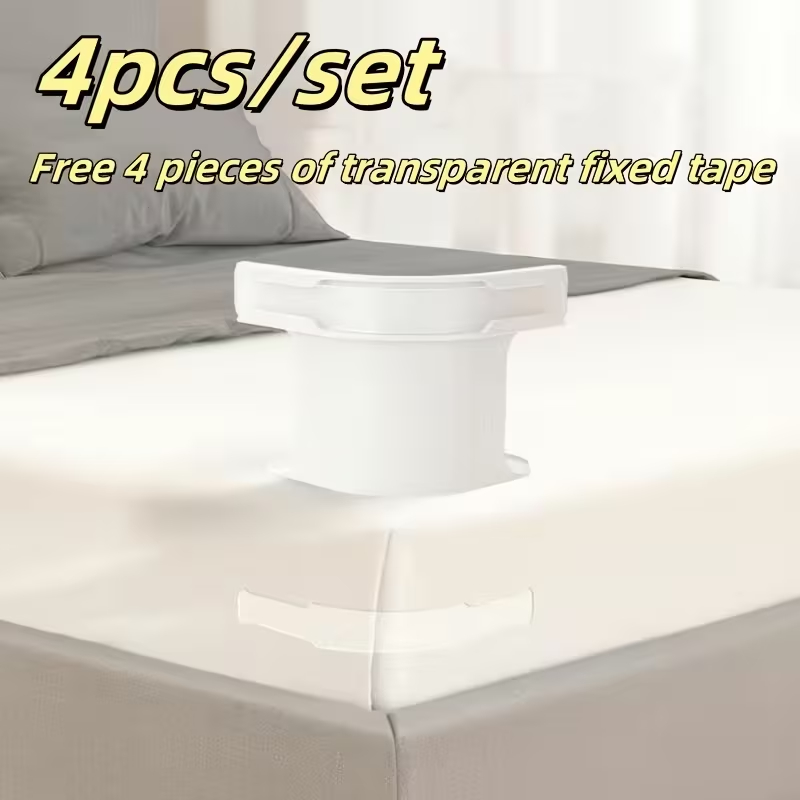 4pcs Prendedor de Lençol Antideslizante – Fixador de Cama Ajustável, Fita Sem Pregos em Oferta na Shopee