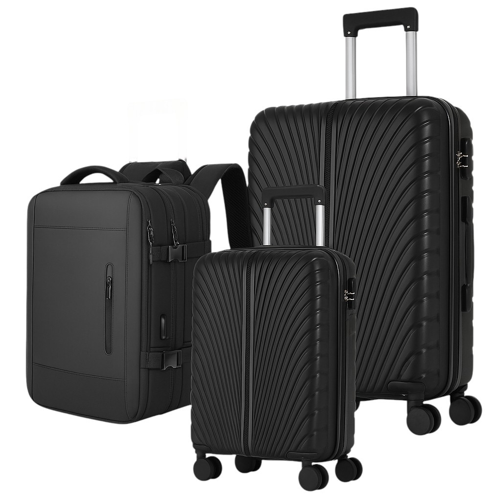 Kit Triplo Malas de Viagem 23kg + Mala 10Kg + Mochila Expansivel de Bordo Bagagem Despacho e Bordo