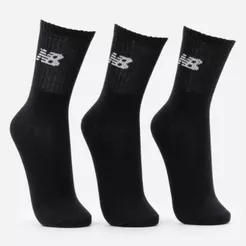 Kit Meia New Balance Cano Alto Logo C/ 3 Pares - Preto