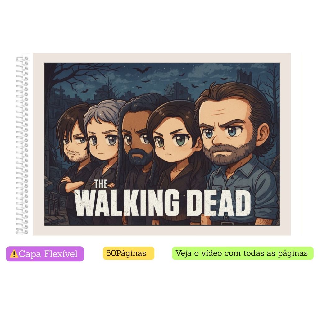 Walking Dead / Livro de colorir The Walking Dead  Séries/Coloring Book | Edição Fofa e Divertida |Tam. A5 e A4