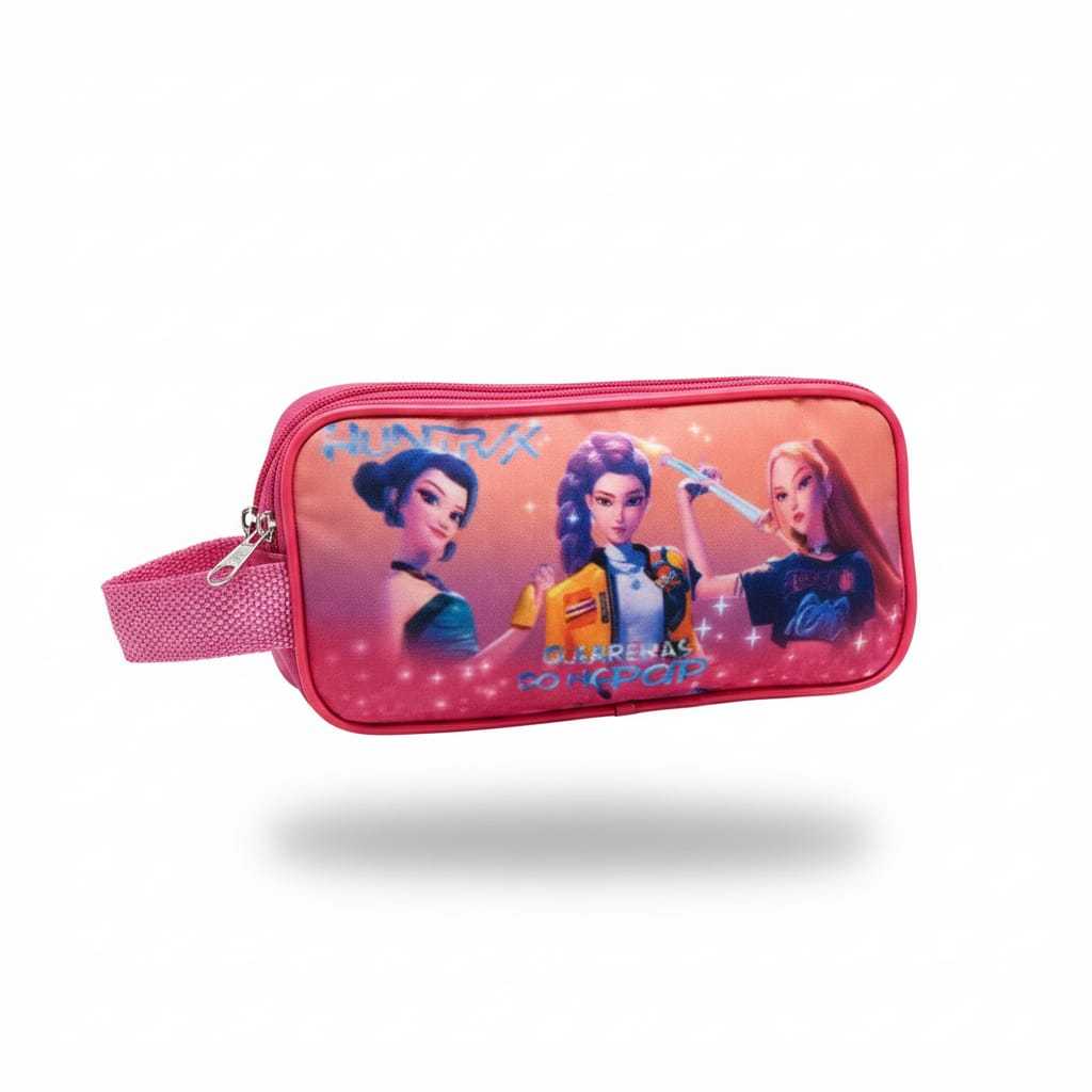 Estojo Escolar Infantil Guerreiras do K-pop Com Dois Repartimentos em Oferta na Shopee