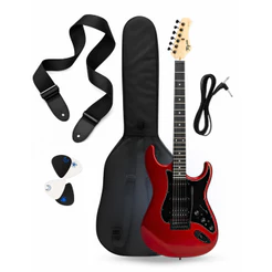 Kit Guitarra Tagima 2s 1h Fx Escala Escura Sixmart Ca Stratocaster Vermelha 6 Cordas + acessórios