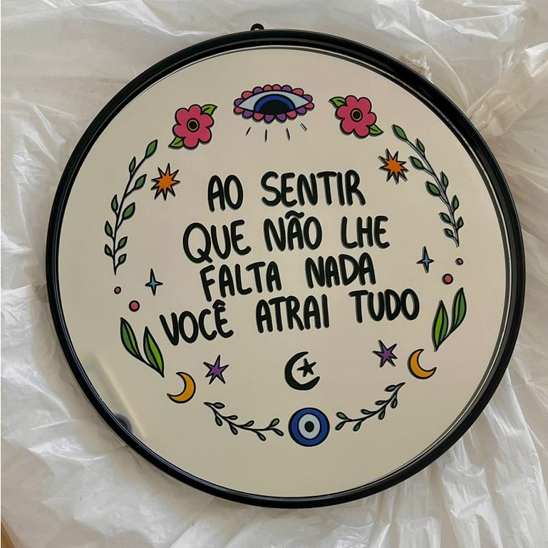 Espelho Você Atrai Tudo - Moldura Preta em Oferta na Shopee