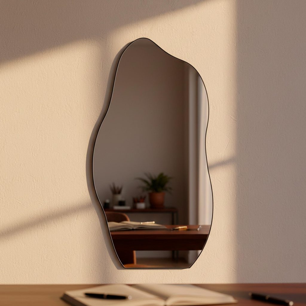 Espelho Grande de Corpo Pinterest Flame 110x60cm Moldura em Couro com Suporte de Parede Decorativo em Oferta na Shopee