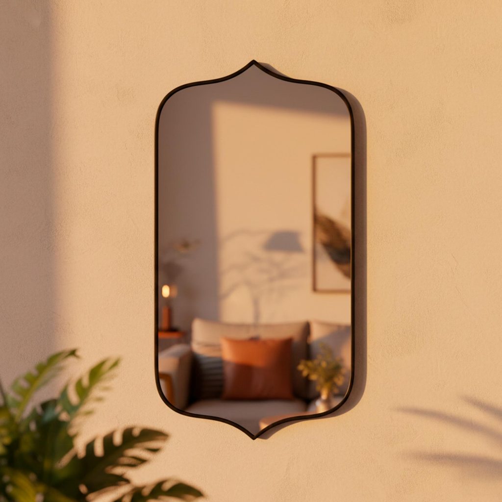 Espelho Grande do Pinterest Retrô Corpo Inteiro 110x60cm Moldura Couro 3cm - Mod. Bali