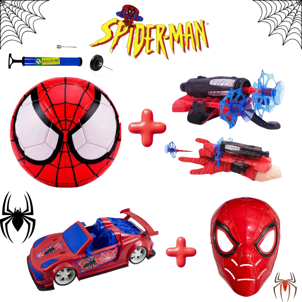 Kit Homem Aranha Spider Completo Carro Porsche Bola Luva Lançadora Máscara Brinquedo Brionquedo Infantil Diverção Certa em Oferta na Shopee