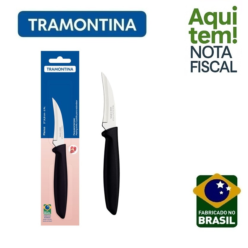 Faca para Tornear Tramontina Plenus Lâmina Aço Inox e Cabo de Polipropileno Preto 3