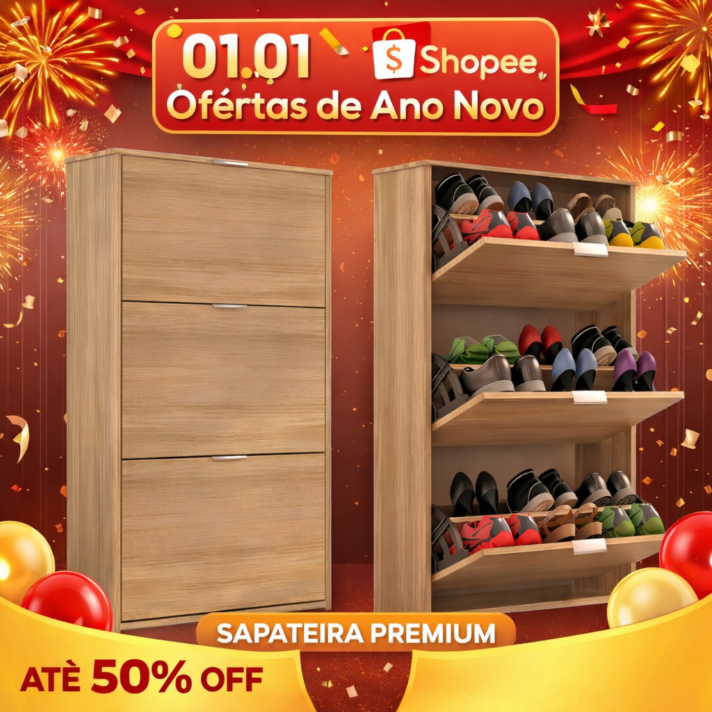 Sapateira Organizadora 3 Portas Armário Multiuso para Hall Entrada Quarto Sala Estante Moderna em Oferta na Shopee