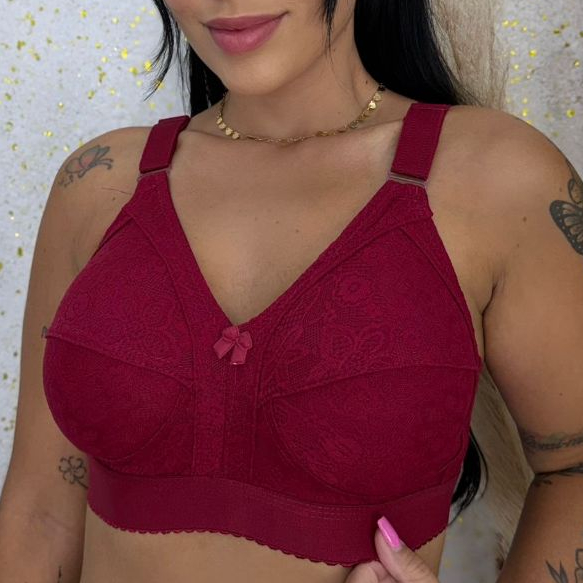 Sutiã Plus Size Algodão Com Pala Firme Sem bojo Sem aro Alta Sustentação Lingerie Feminina