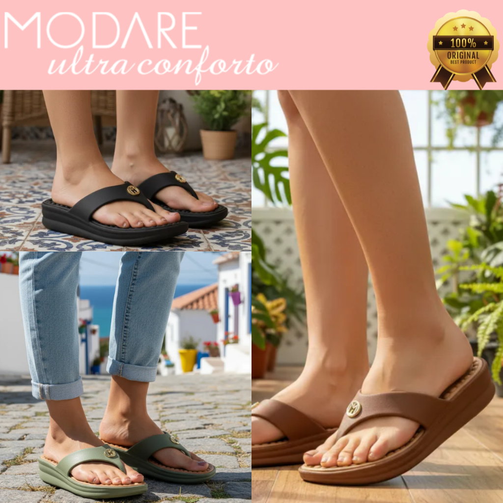 Tamanco Modare Chinelo Feminino Ortopédico Ultraconforto Massageador 7213.100 Eva Macio Esporao Leve