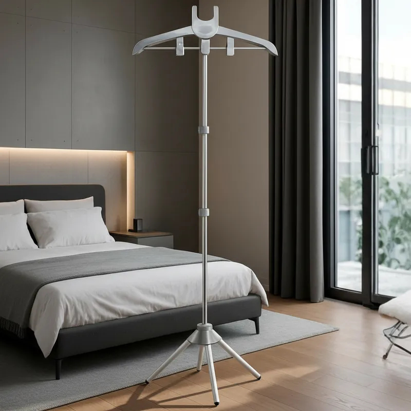 Suporte Tripé para Roupas a Vapor com Cabide Ajustável Dobrável, Estrutura Resistente e Prático Casa