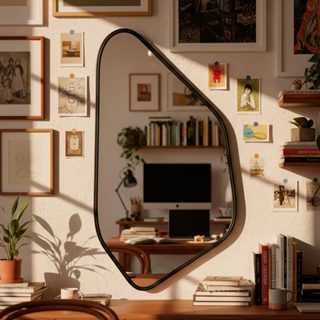 Espelho Grande do Pinterest Retrô Corpo Inteiro 110x60cm Moldura Couro 3cm - Mod. Rocco em Oferta na Shopee