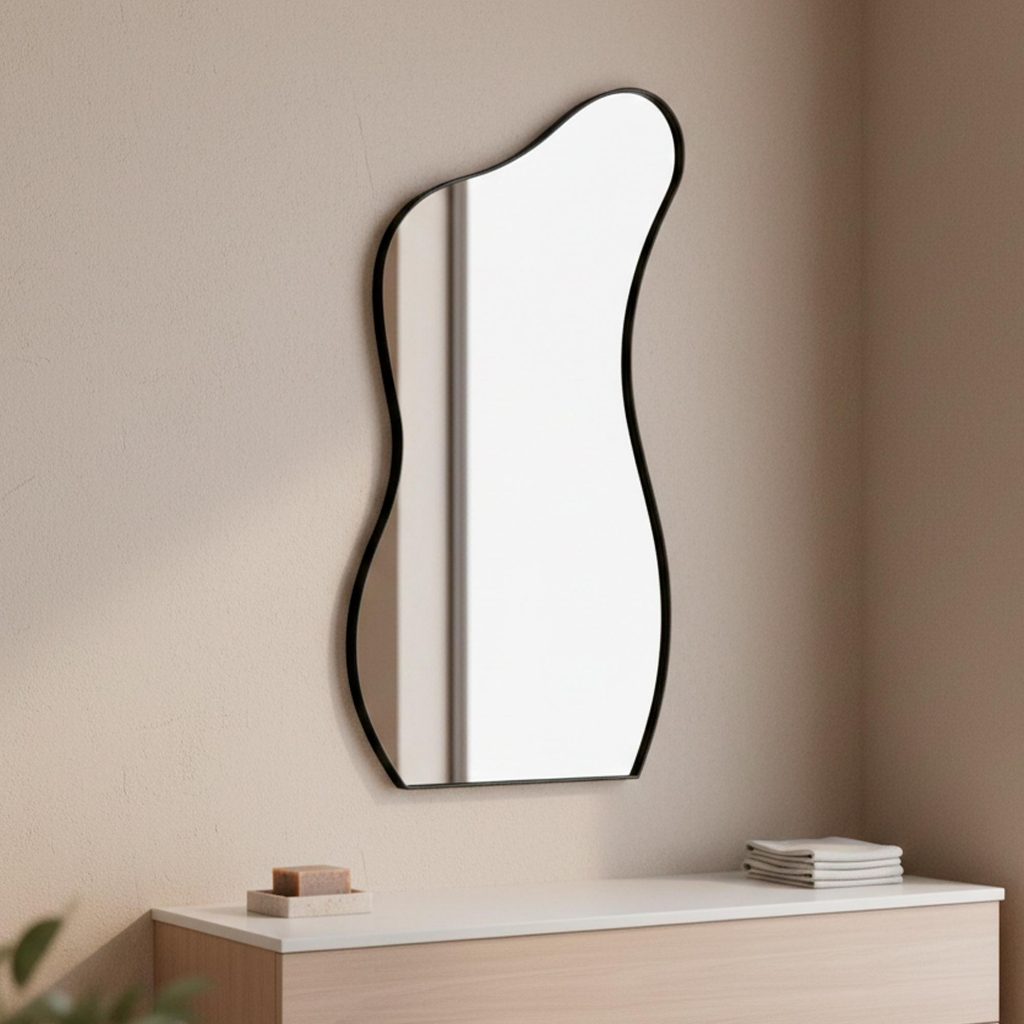 Espelho Grande do Pinterest Retrô Corpo Inteiro 110x60cm Moldura Couro 3cm - Mod. Curves em Oferta na Shopee