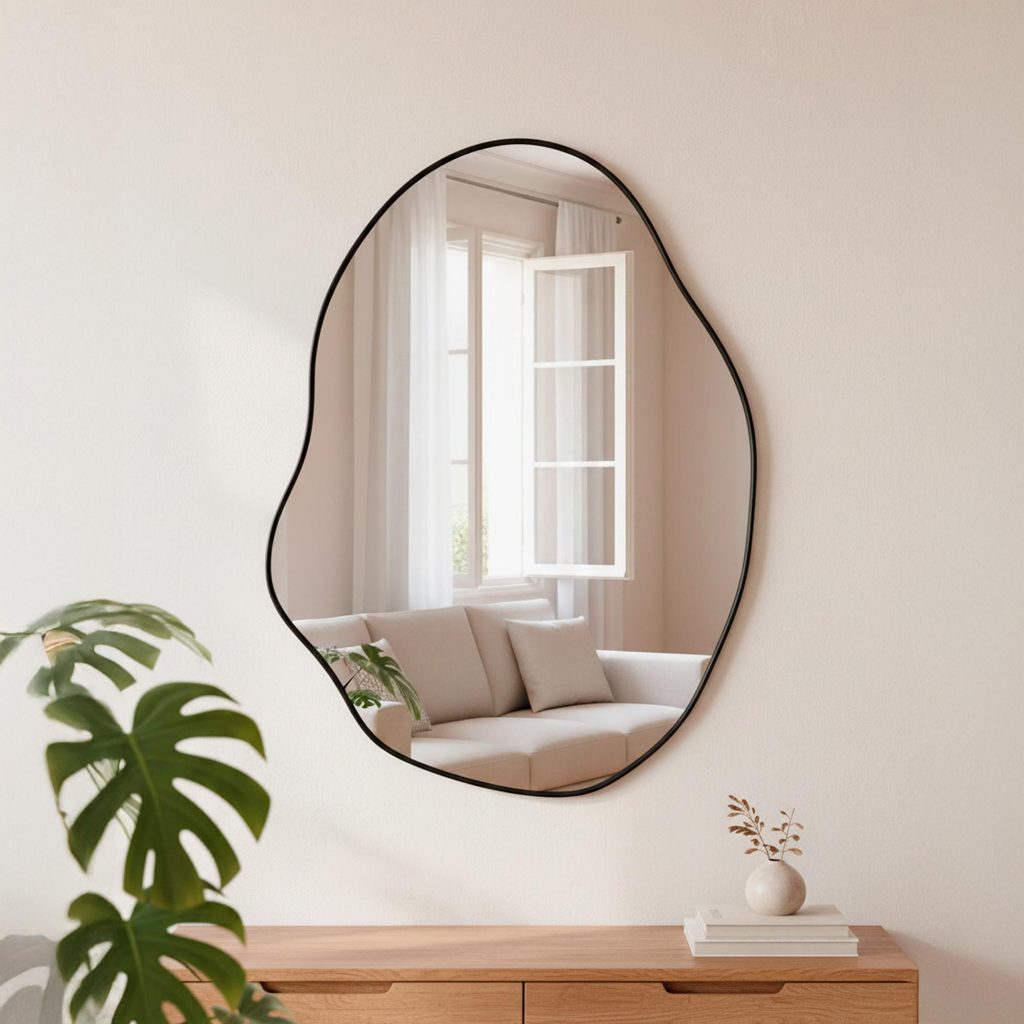 Espelho Orgânico Decorativo para Sala Quarto 110x60cm - Mod. Rubi Espelho Banheiro Escritório em Oferta na Shopee