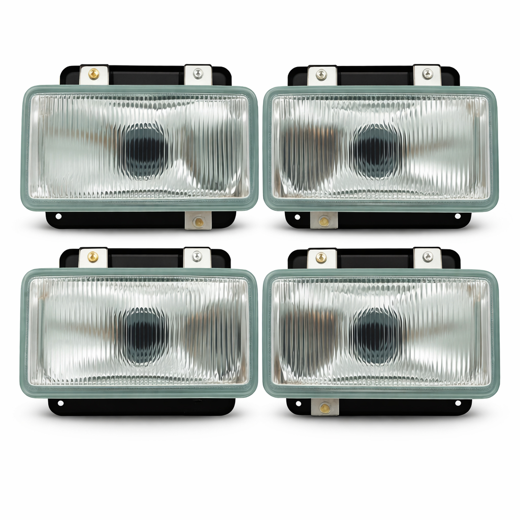 Farol Mercedes Bicudo Caminhão Fortluz Vidro Alto Baixo Kit 4 Peças
