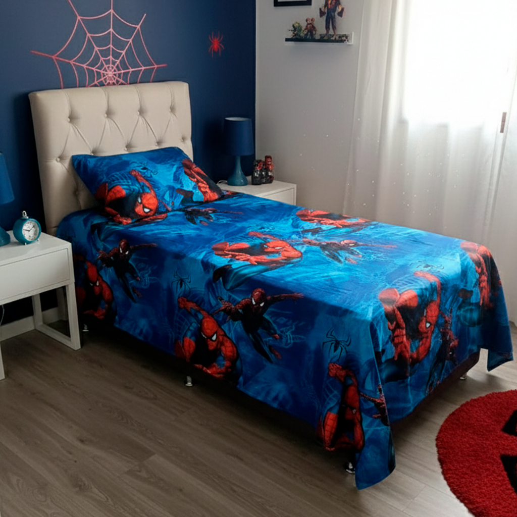 Jogo de Lençol Infantil Homem Aranha com Fronha