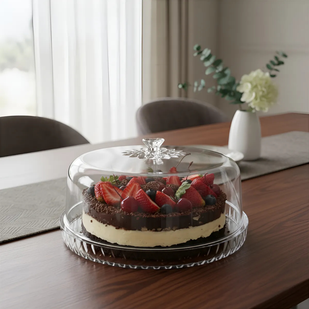 Boleira Porta Bolo Acrílica Tampa Incolor Redonda Cúpula Mesa Posta Petisqueira Plasutil em Oferta na Shopee