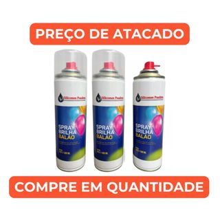 Kit Spray Brilha Balão Silicones Paulista 300ml Para Bexigas Realça Cor e Renova Brilho em Oferta na Shopee