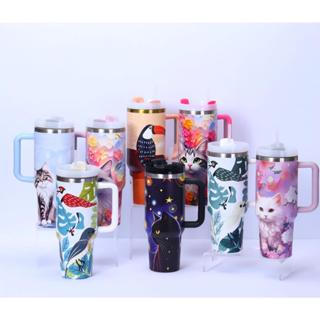 Garrafa Copo Térmico De Gato/Pássaro 1200ml Inox Com Tempa E Canudo Plástico Com Protetor（4098） em Oferta na Shopee