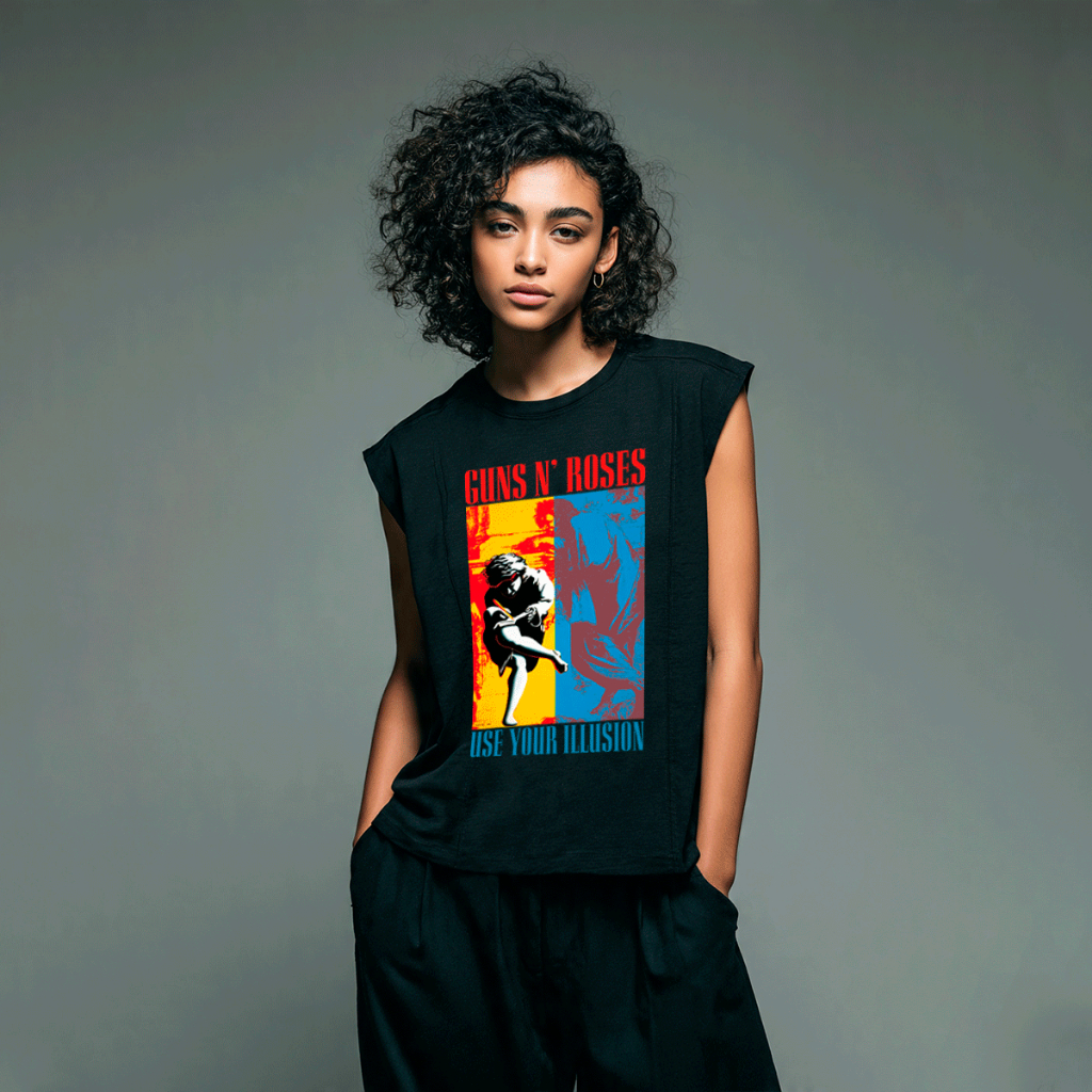 Camiseta Regata Feminina Oversized Muscle Use Your Illusion Angel Guns N' Roses Street em Oferta na Shopee