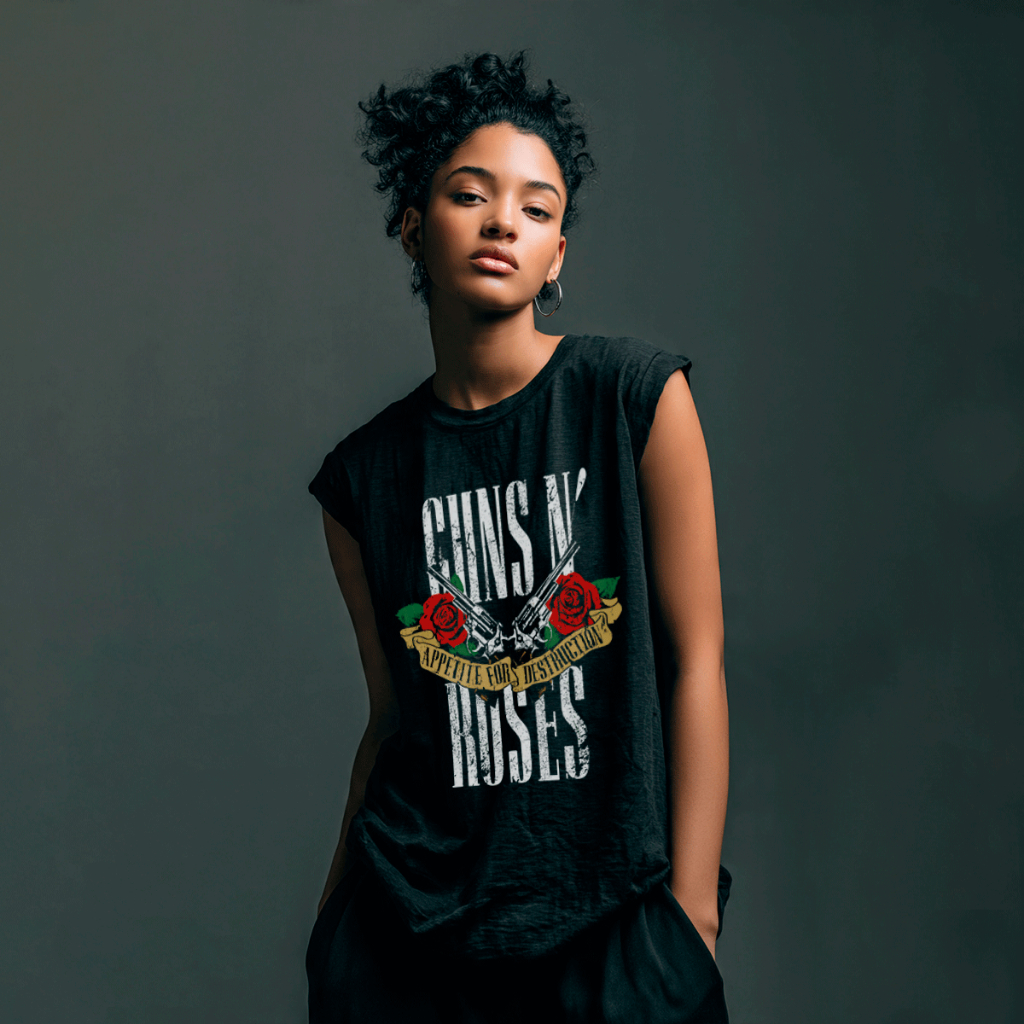Camiseta Regata Feminina Oversized Muscle Guns N' Roses Appetite For Destruction Street em Oferta na Shopee
