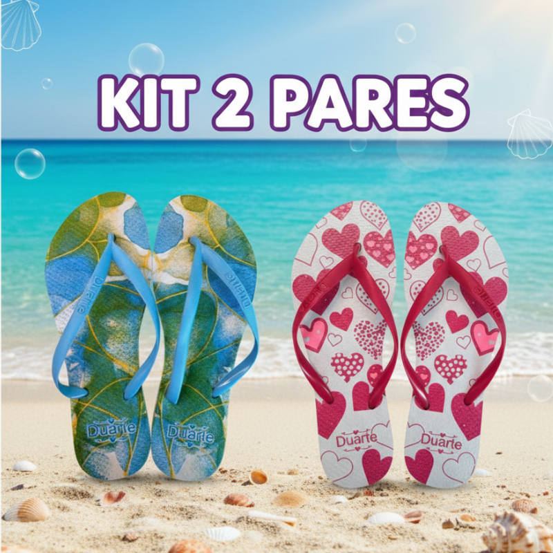 Kit 2 Pares de Chinelo Sandalia Feminino Adulto Verão Slim Mais Vendidos