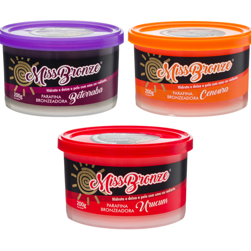 Parafina Miss Bronze 200g – Bronzeado Natural, Pele Hidratada e Efeito Dourado